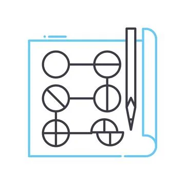 Project evaluation line icon, outline symbol, vector illustration, concept sign 스톡 일러스트