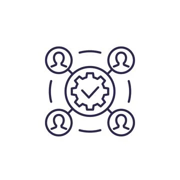 Project execution, business line icon Stock Illustration