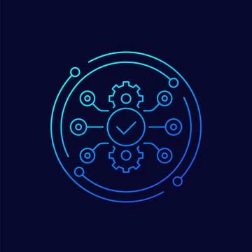 Project execution icon, linear design イラスト素材