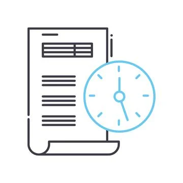 Project execution line icon, outline symbol, vector illustration, concept sign Illustrazione stock