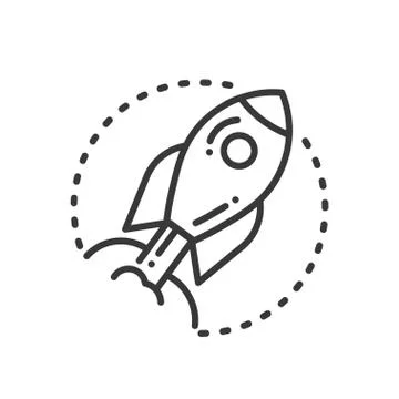 Project Execution - modern single vector line design icon. Illustrazione stock
