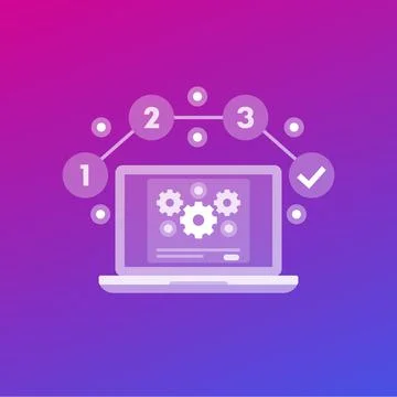 Project execution process vector icon Stock Illustration