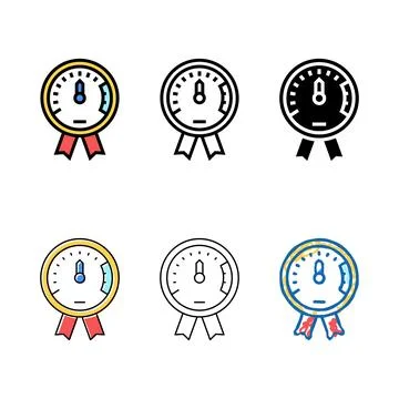 Project execution on time color icon vector multipack Stock Illustration
