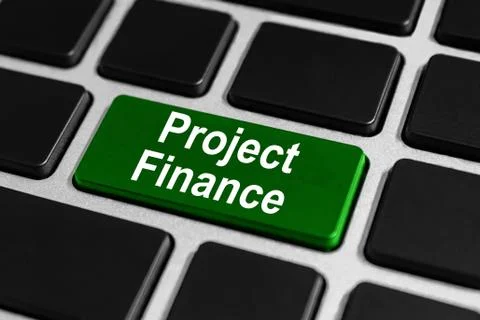 Project finance button on keyboard Stock Photos