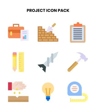 Project Flat Bundle Icons Pack Stock Illustration
