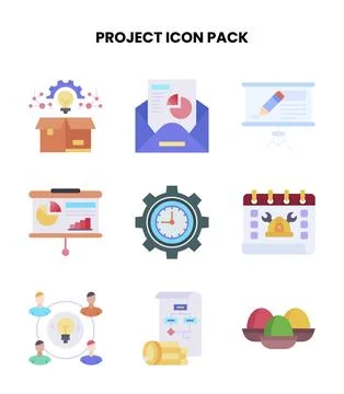 Project Flat Design Icons Pack Stock Illustration