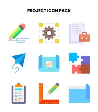Project Flat Design Icons Pack Stock Illustration