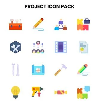 Project Flat Icons Pack Stock Illustration