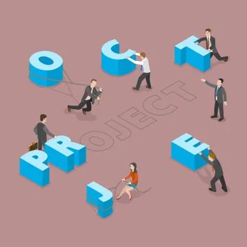 Project flat isometric vector concept. Stock Illustration