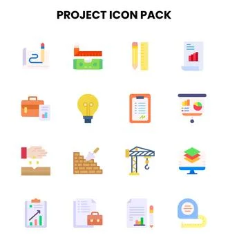 Project Flat Scalable Icons Pack Stock Illustration