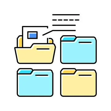 Project folder color icon vector illustration Stock Illustration