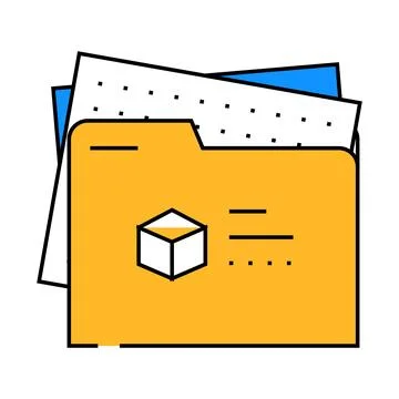 Project folder icon color illustration Stock Illustration