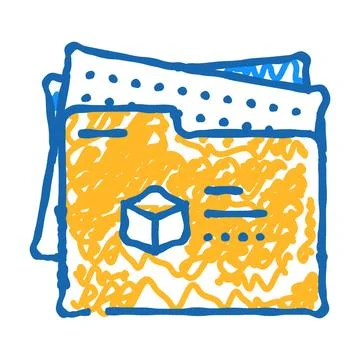 Project folder icon doodle illustration Stock Illustration