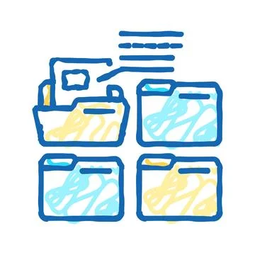 Project folder icon doodle illustration Stock Illustration