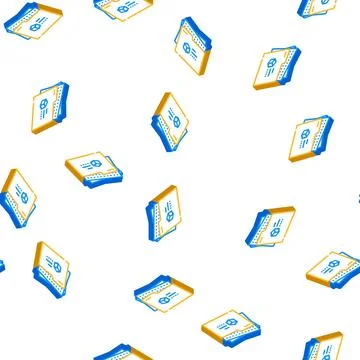 Project folder isometric icon seamless pattern Stock Illustration