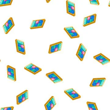 Project folder isometric icon seamless pattern 库存插图