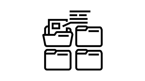 Project folder line icon animation Stock Footage 224244447