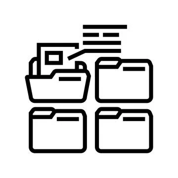 Project folder line icon vector illustration Illustrazione stock