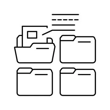 Project folder line icon vector illustration Stock Illustration