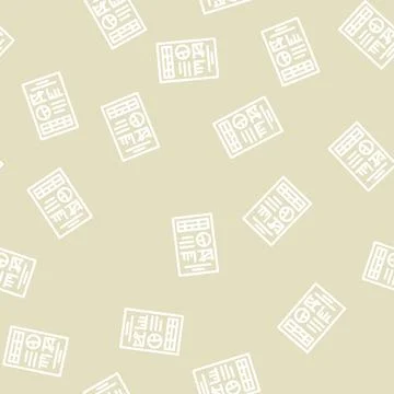 Project folder line vector seamless pattern Illustrazione stock