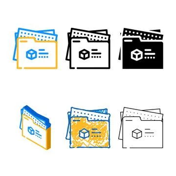 Project folder multistyle color icon vector Stock Illustration