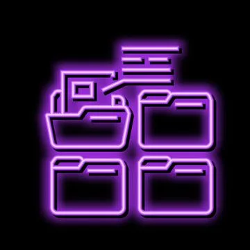 Project folder neon glow icon illustration 스톡 일러스트