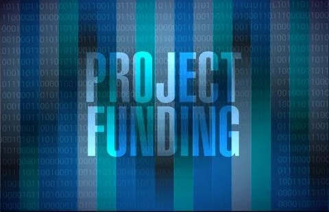 Project Funding binary sign concept Stock Illustration