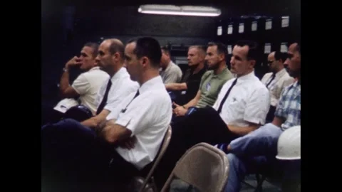 Project Gemini spaceflight new astronaut recruits classroom training Stock Footage 263418824