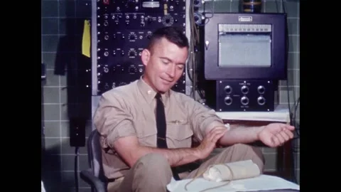 Project Gemini spaceflight new astronaut recruit medical checks Stock Footage 263418835