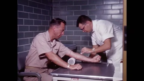 Project Gemini spaceflight new astronaut recruit medical checks Stock Footage 263418856