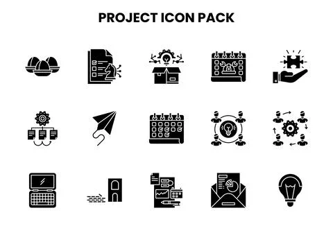 Project Glyph Design Icons Pack Illustrazione stock