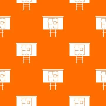 Project of house on a board pattern seamless Stock Illustration