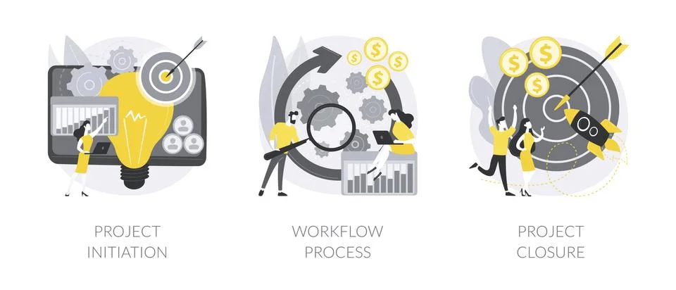 Project implementation abstract concept vector illustrations. 스톡 일러스트