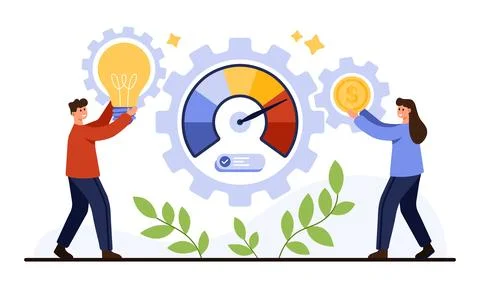 Project Implementation Concept with Performance Meter Stock Illustration