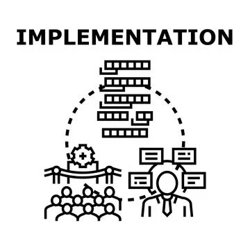 Project implementation process, planning, and management concept Stockillustratie