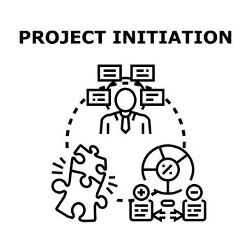 Project initiation concept outlining business development launching Stock Illustration