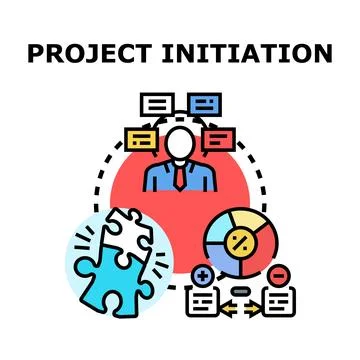 Project initiation concept outlining business development launching Stock Illustration