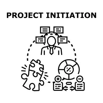 Project initiation concept starting new business development Stock Illustration