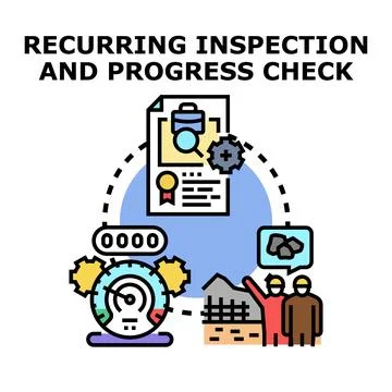 Project inspection and progress checking concept Stock Illustration