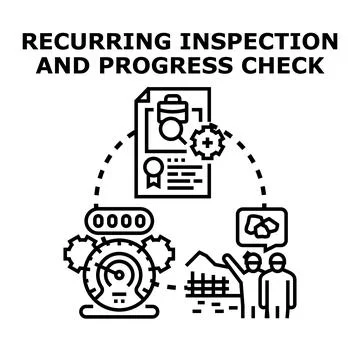 Project inspection and progress checking concept Stock Illustration