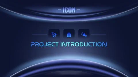 Project Introduction Presentation Cover with Icons Stock Illustration