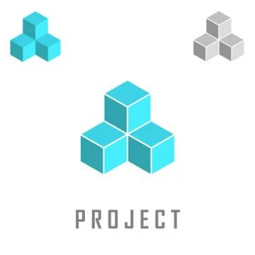 Project isometric logo Stock Illustration