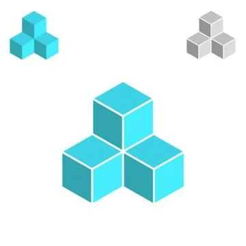 Project isometric logo Stock Illustration