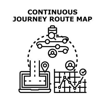 Project journey planning and continuous progress route Stock Illustration