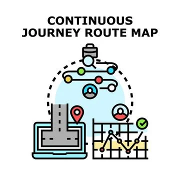 Project journey planning and continuous progress route Stock Illustration