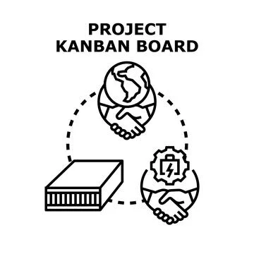 Project kanban board agile development management concept Ilustración de archivo