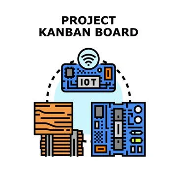 Project kanban board system developing using iot technology イラスト素材