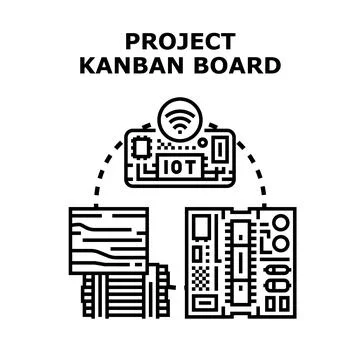 Project kanban board system developing using iot technology イラスト素材