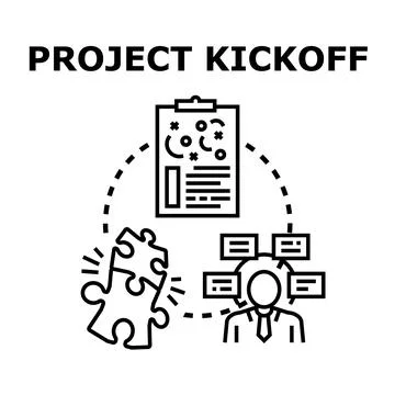 Project kickoff planning and strategy collaboration concept Stock Illustration