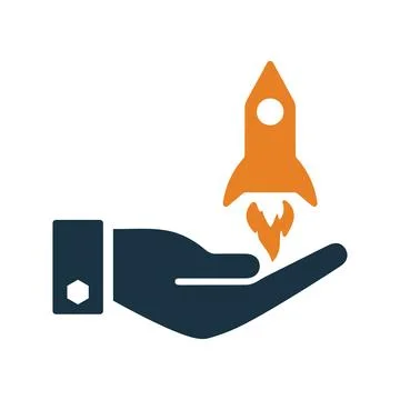 Project launch, business start up icon. Simple editable vector design. Stock Illustration